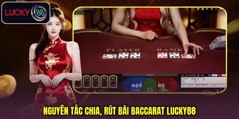 Nguyên tắc chia, rút bài Baccarat Lucky88